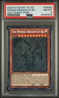 Der geflügelte Drache von Ra, Ghost Rare LED7-EN000, PSA 8