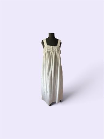 Nightgown and Robe White Cotton by La Cera Sleep Dress 