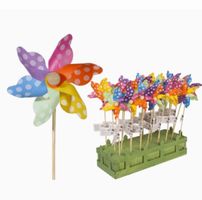 Bunte Windräder, Garten Deko, Frühlingsdeko,ca. 9cm auf Stab