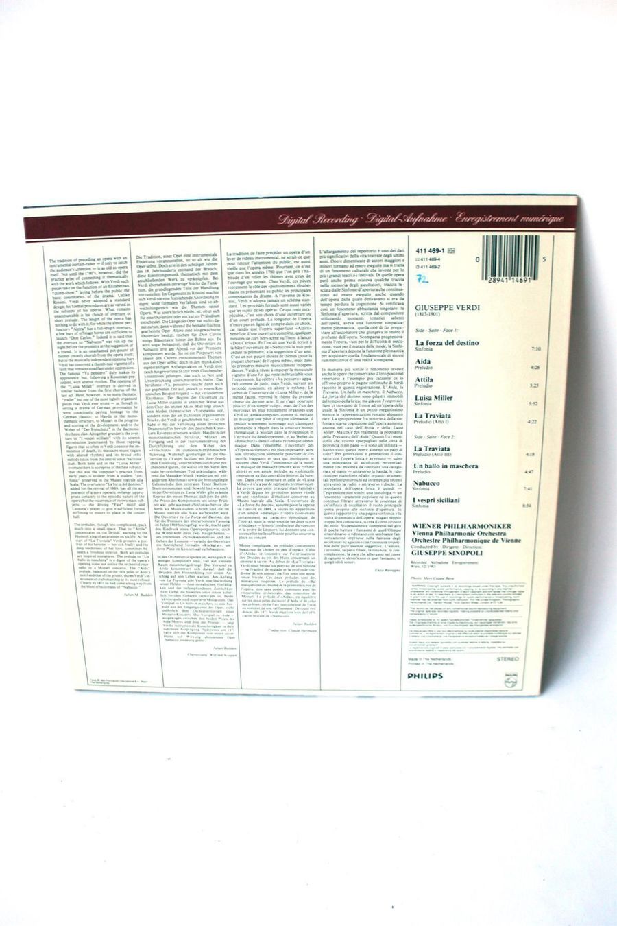 CD: VERDI:  Wiener Philharmoniker/Overtures – Usato da Bern venduto da kultiges 5