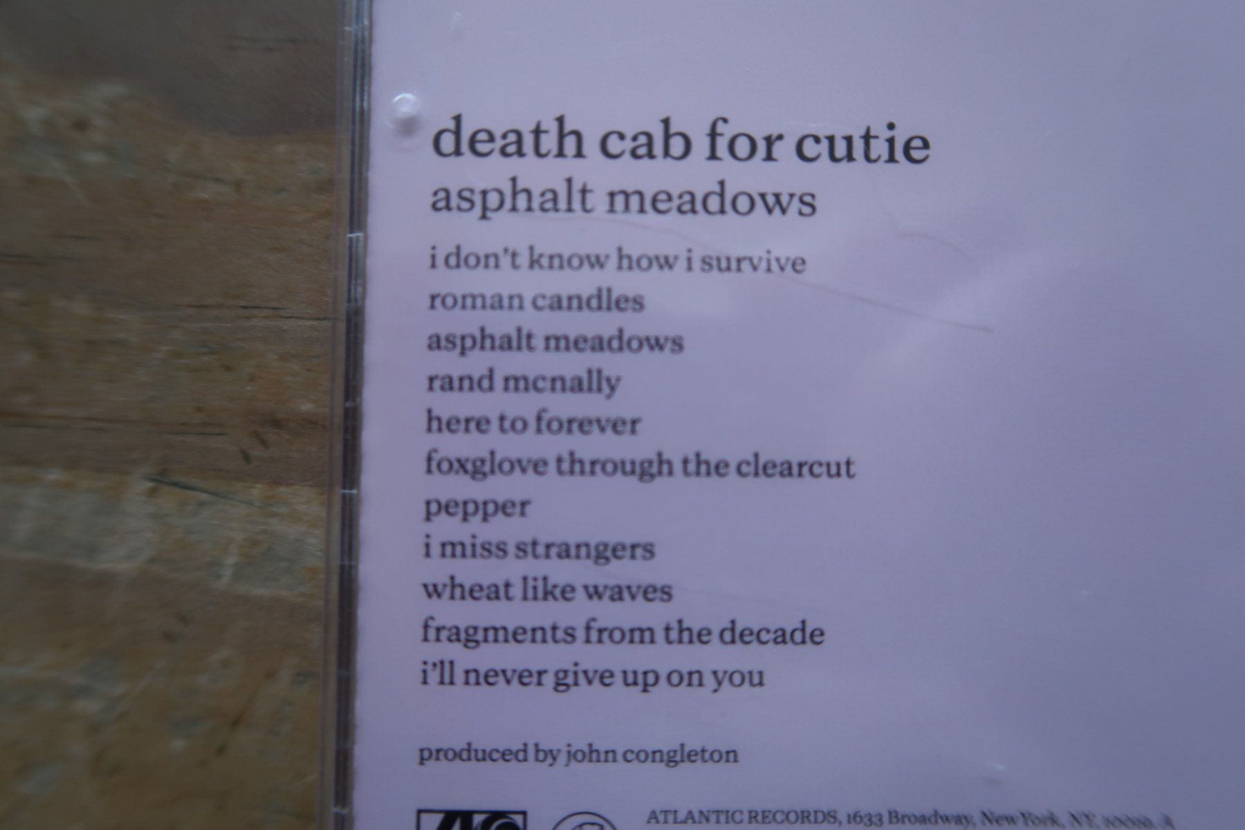 CD: DEATH CAB FOR CUTIE - ASPHALT MEADOWS - CD – Usato da Basel venduto da Patiscat 2