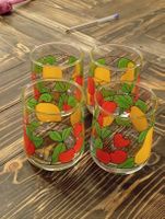 Obst-Gläser Set, 4 Stück, Vintage 1970 Jahre, Top Zustand.