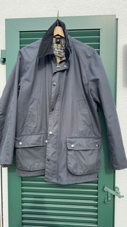 Barbour Ashby Wax Jacket with Hood Size XL Navy Blue