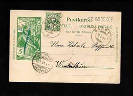 UPU Postkarte Balken-Stempel SCHMIDSHOF 12.1.1901