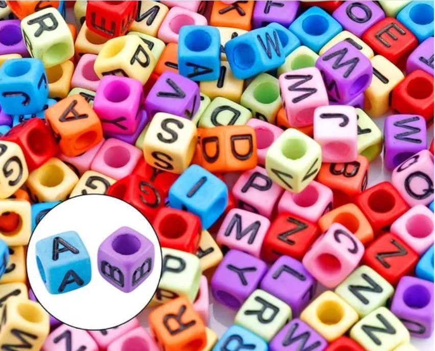 Perlen (unechte): 100 Buchstaben Perlen Würfel – Neu und originalverpackt aus Dintikon von Vexi