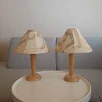 70er Jahren / Schweiz " AKA " 2 Holz Tischlampe