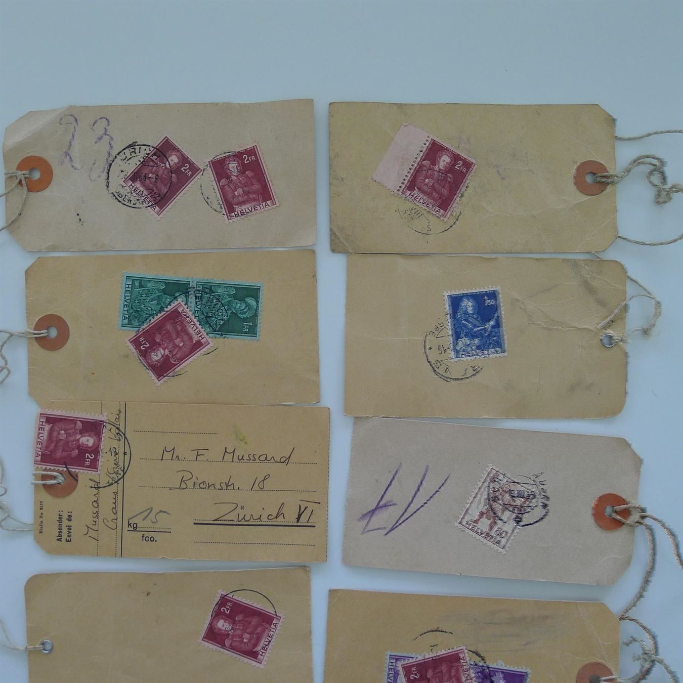 Tutti i francobolli: Paketadressen  Schweiz 11 Stück – Usato da Dagmersellen venduto da wyss1982 3