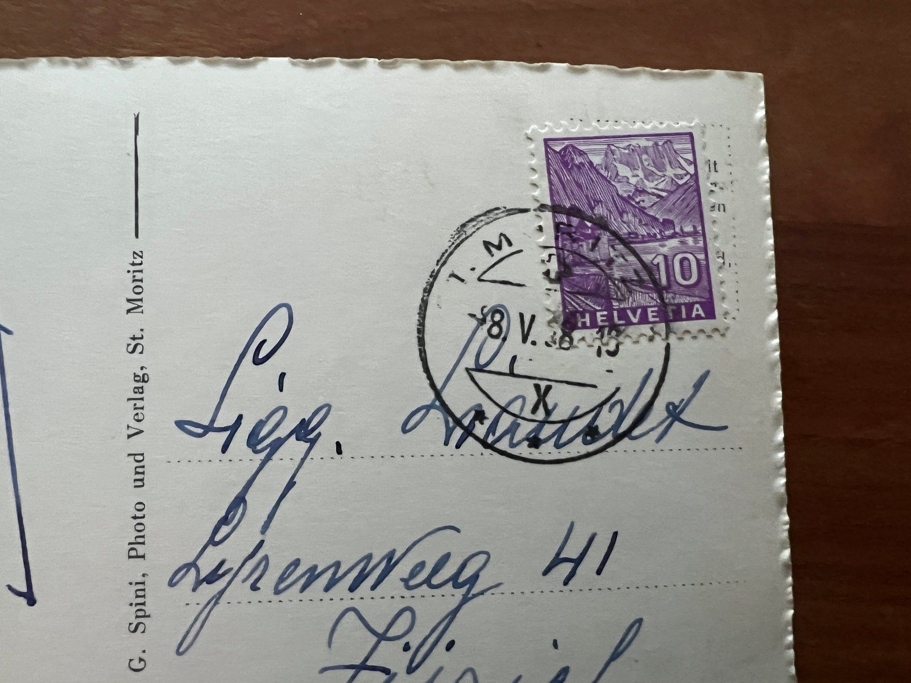 Cartoline postali: AK  1938 St. Moritz  (G2139) – Usato da Hinwil venduto da Sidi4 1