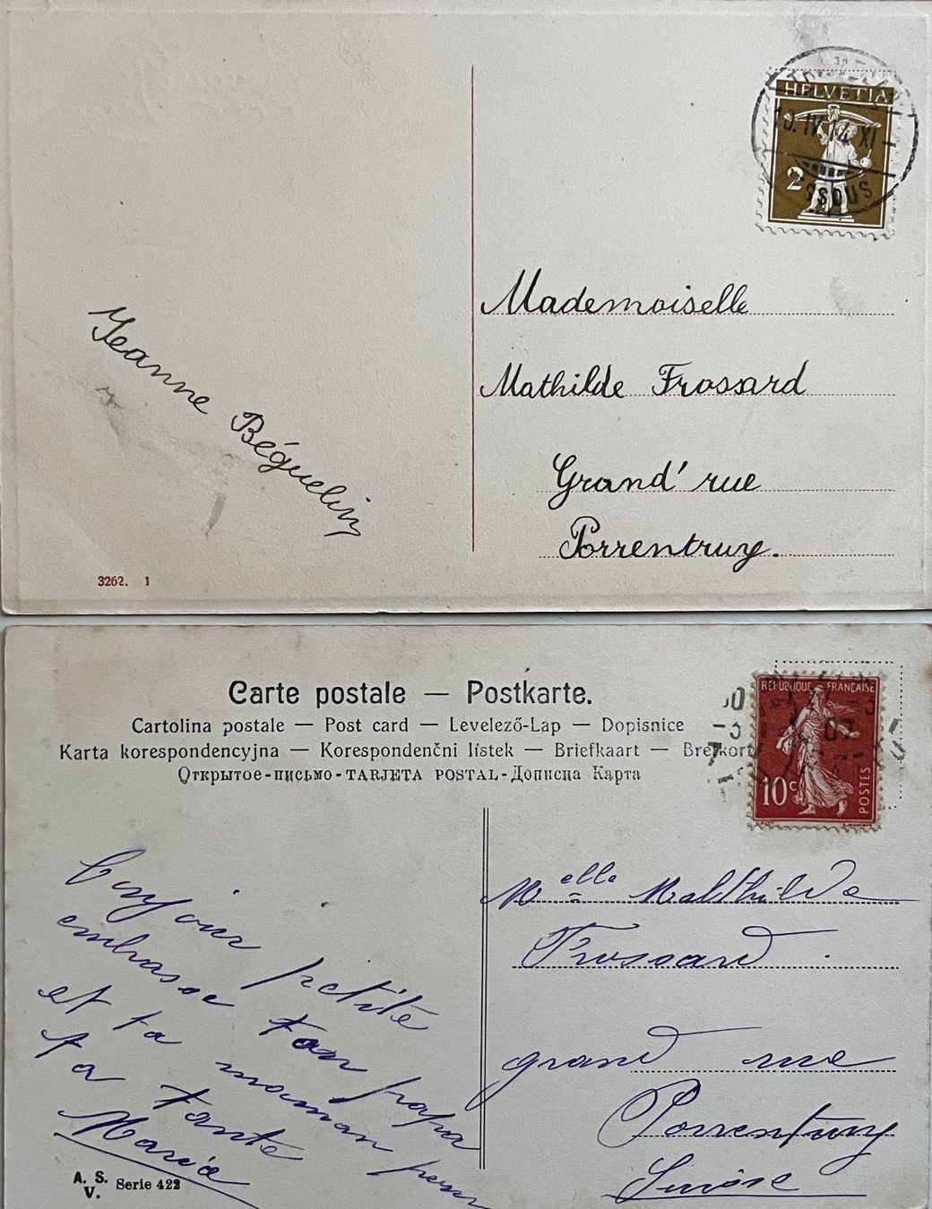Ansichtskarten: Frohe Ostern / Joyeuses Pâques - 2 Karten – Gebraucht aus Savagnier von Ne2065 1