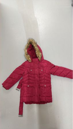 Kinder Winterjacke pink mit Kapuze 104