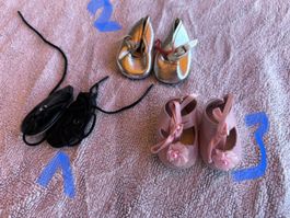 Verschiedene Puppenschuhe, Gr.2 für Füsse bis ca. 3,5-4cm