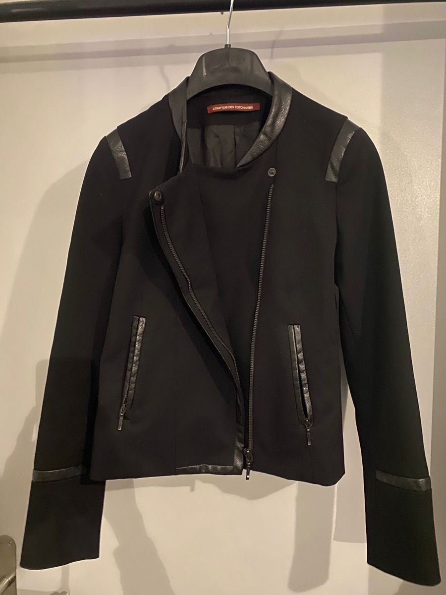 Comptoir des Cotonniers Giacche: Comptoir des Cotonnier Jacke mit Lederdetails – Usato da zürich venduto da gettingridofstuff