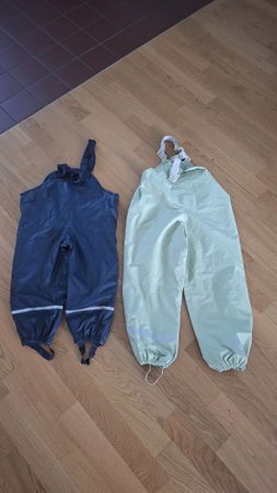 2er Set Matsch-/Regenhosen Gr. 104 Und 128 Wasserdicht  Herb