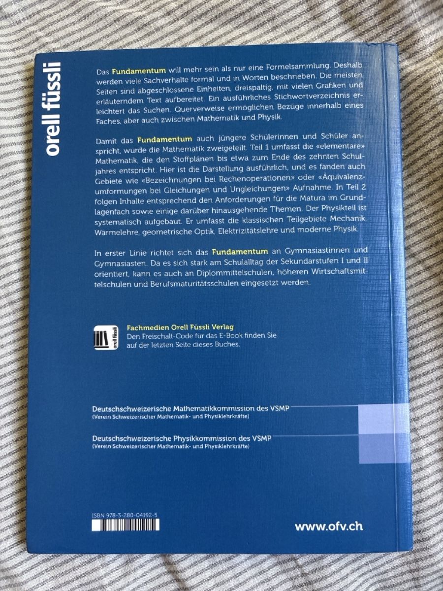 Libri: Fundamentum Mathematik und Physik, 10. Auflage, – Usato da Matten b. Interl venduto da mar_krn6 1