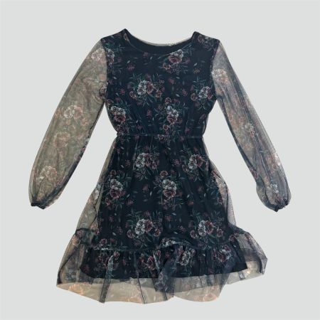Vintage "BLACK ROSES" women's dress, y2k Kleid Sommerkleid