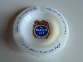 Aschenbecher Haldengut Bier Retro Werbung Milchglas 15cm