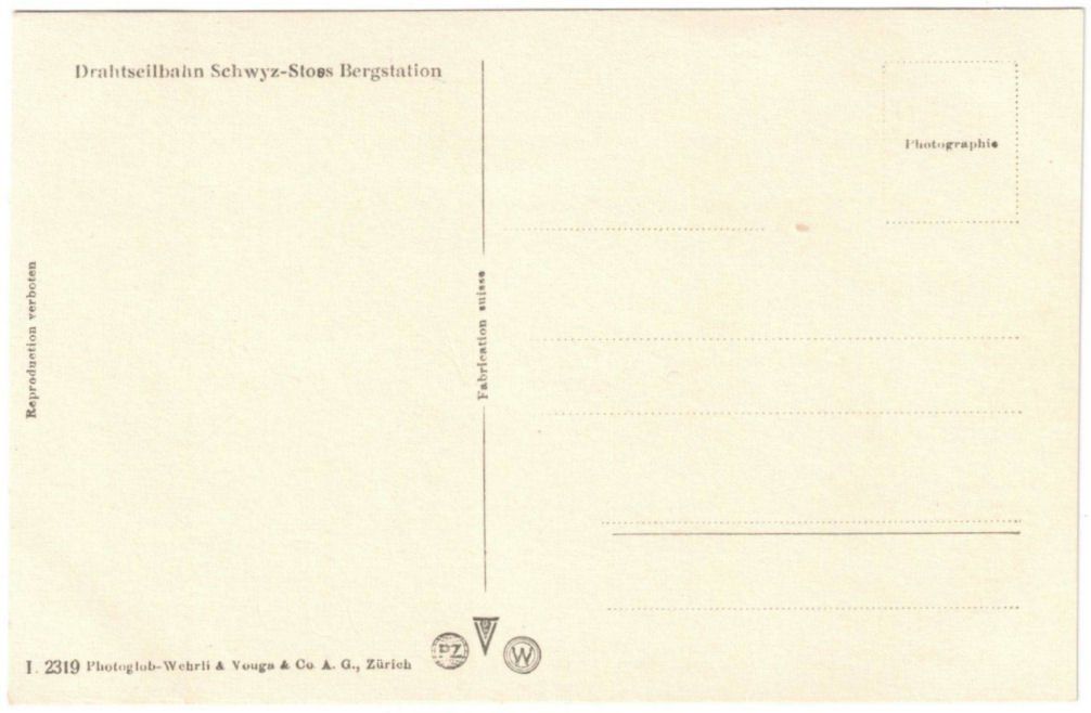 Cartoline postali: Stoos - Standseilbahn mit Mythen – Usato da Binningen venduto da Mountainrider 1