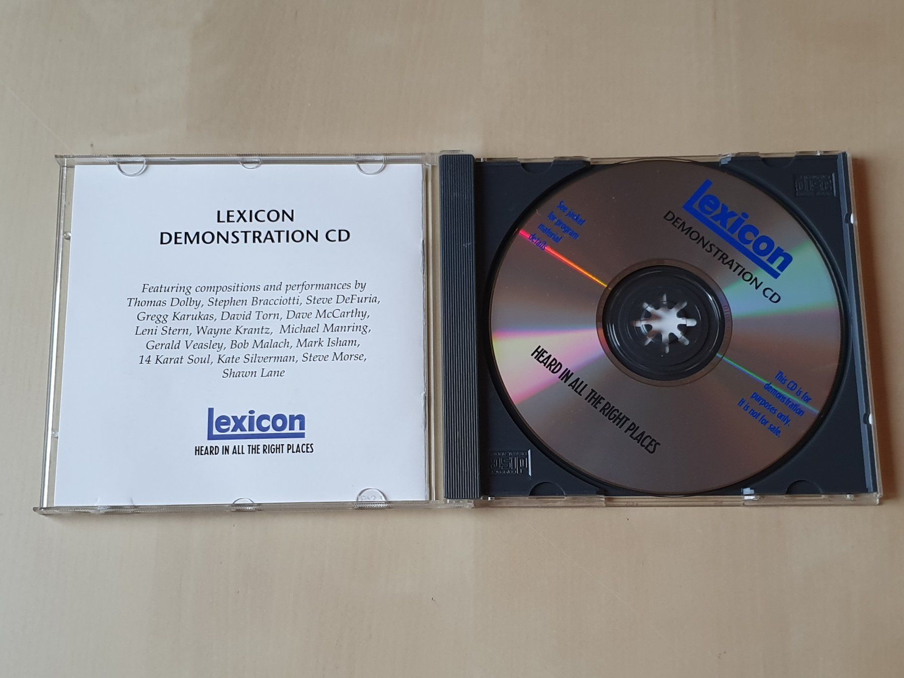 CDs: Lexicon Demonstration CD – D'occasion à Stansstad par collectorsshop 2