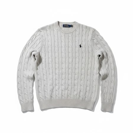 Pull maille torsadée Polo Ralph Lauren Écru Gris - M #65