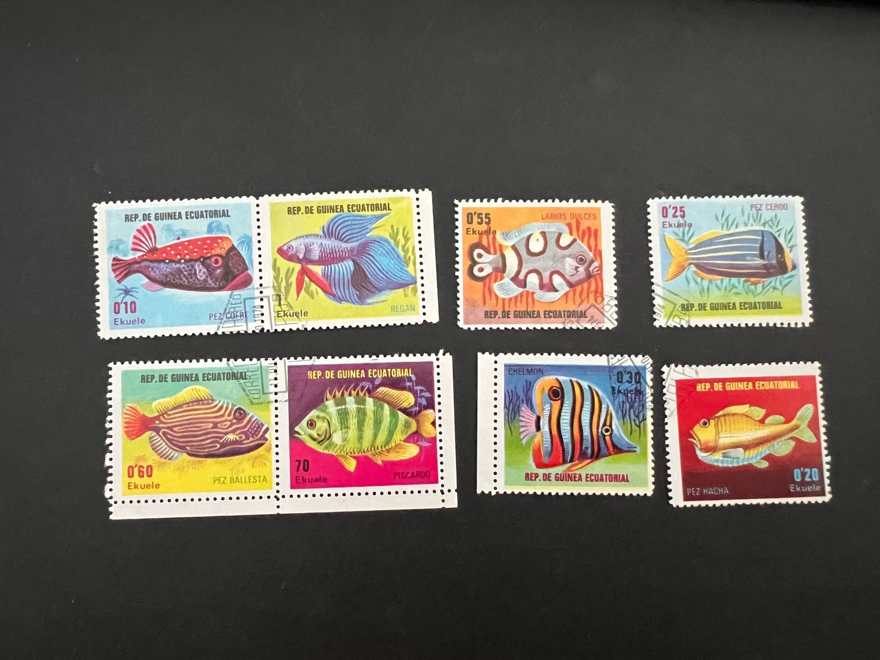 Tutti i francobolli: Rep. Guinea ecuatorial Fische 1974 gest. (B3) – Usato da Hinwil venduto da Sidi4