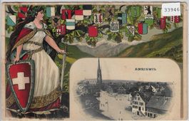 Amriswil TG - Litho mit Helvetia - Präge-Karte