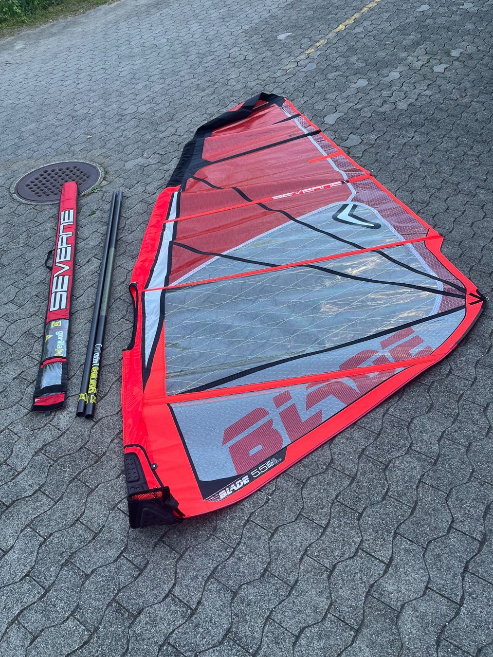 Surf: Severne-Segel Blade 5,5 u. Severne-Mast Gorilla – Usato da Zürich venduto da windbart