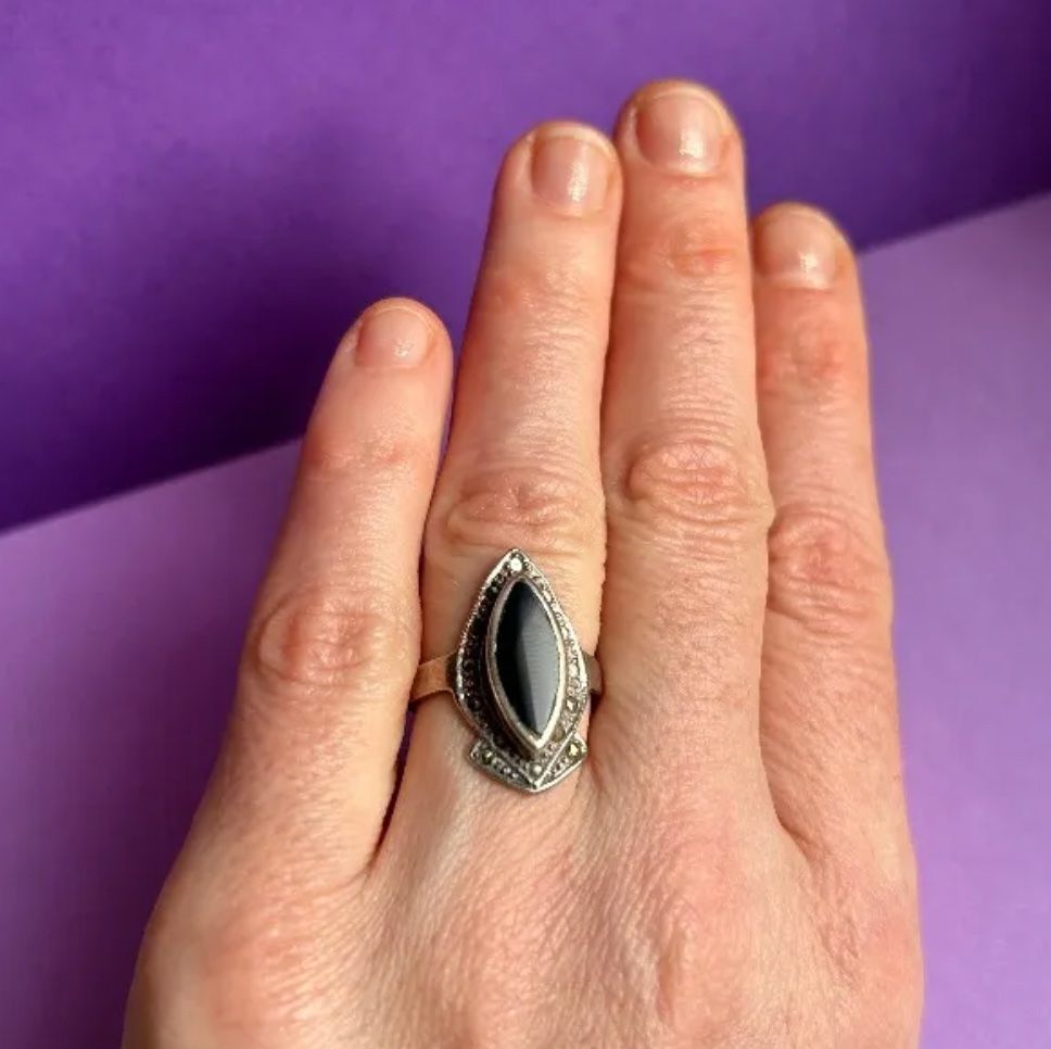 Onyx Anelli: Silberring Onyx Tropfen (54) – Usato da Laufen venduto da Bellebellezza 3
