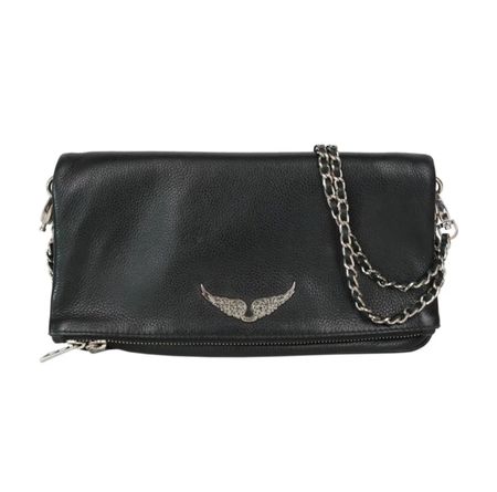 Zadig & Voltaire Rock Clutch Noir Cuir Grainé – Bandoulière