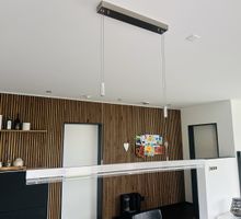 Moderne Hängeleuchte für Esszimmer, dimmbar, Edelstahl
