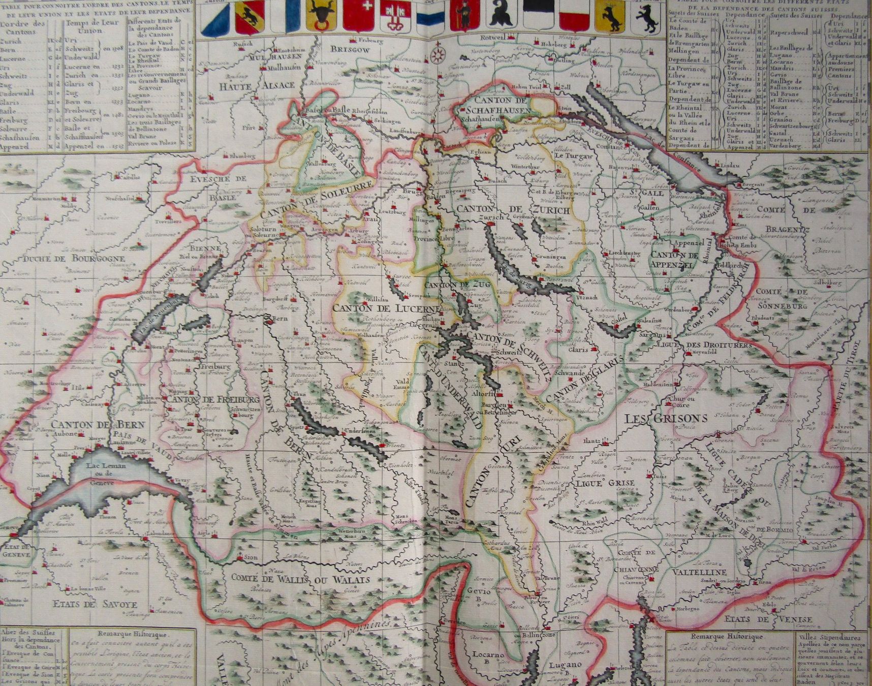 Cartine & Atlanti: Kupferstichkarte der Schweiz von Chatelain 1708 – Usato da Rafz venduto da booksell 1