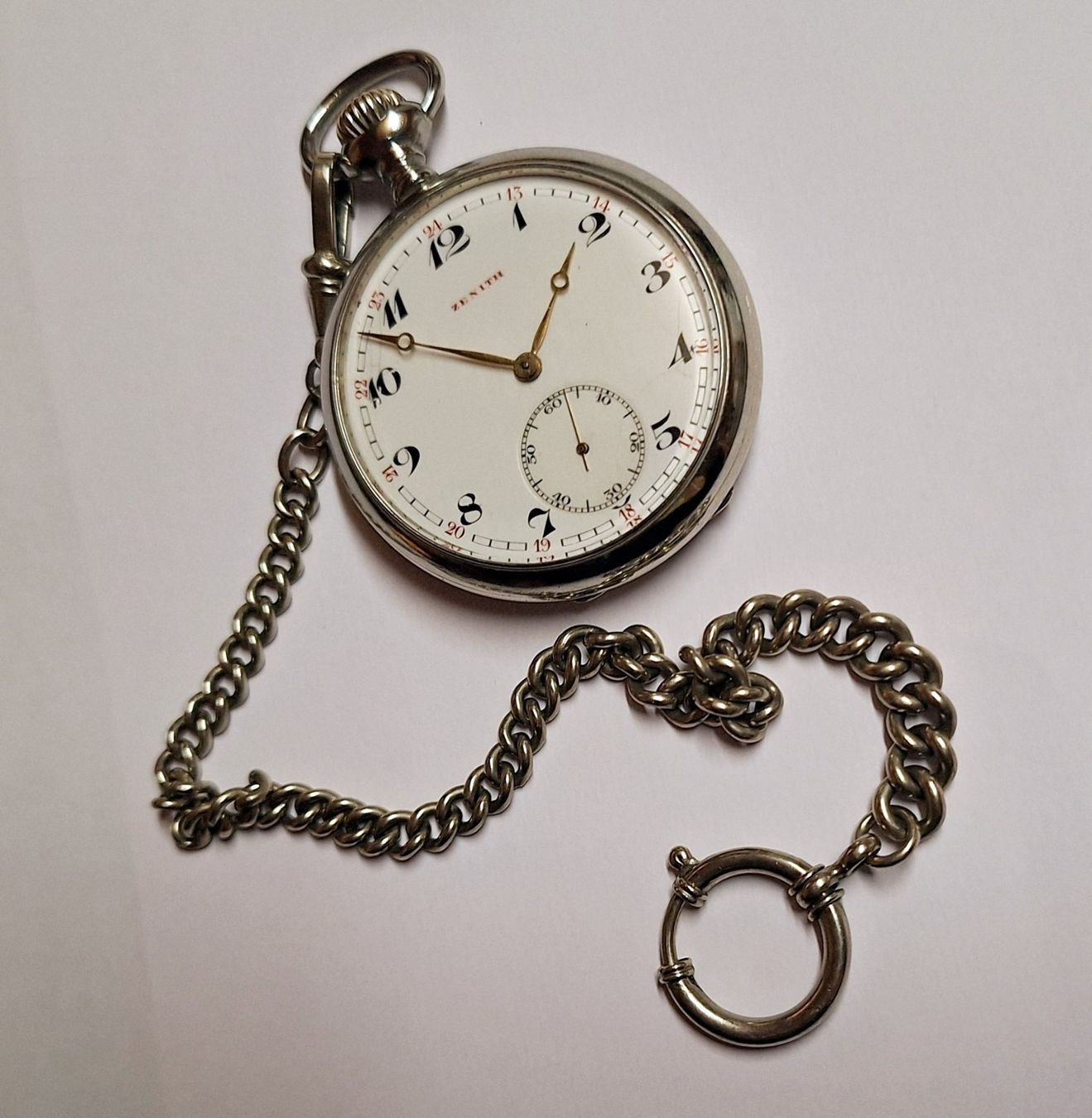 Zenith Uhren: Zenith Taschenuhr mit Kette. – Gebraucht aus Madiswil von