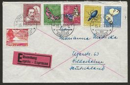 1957  Eilbrief von Langnau nach Hildesheim (D)
