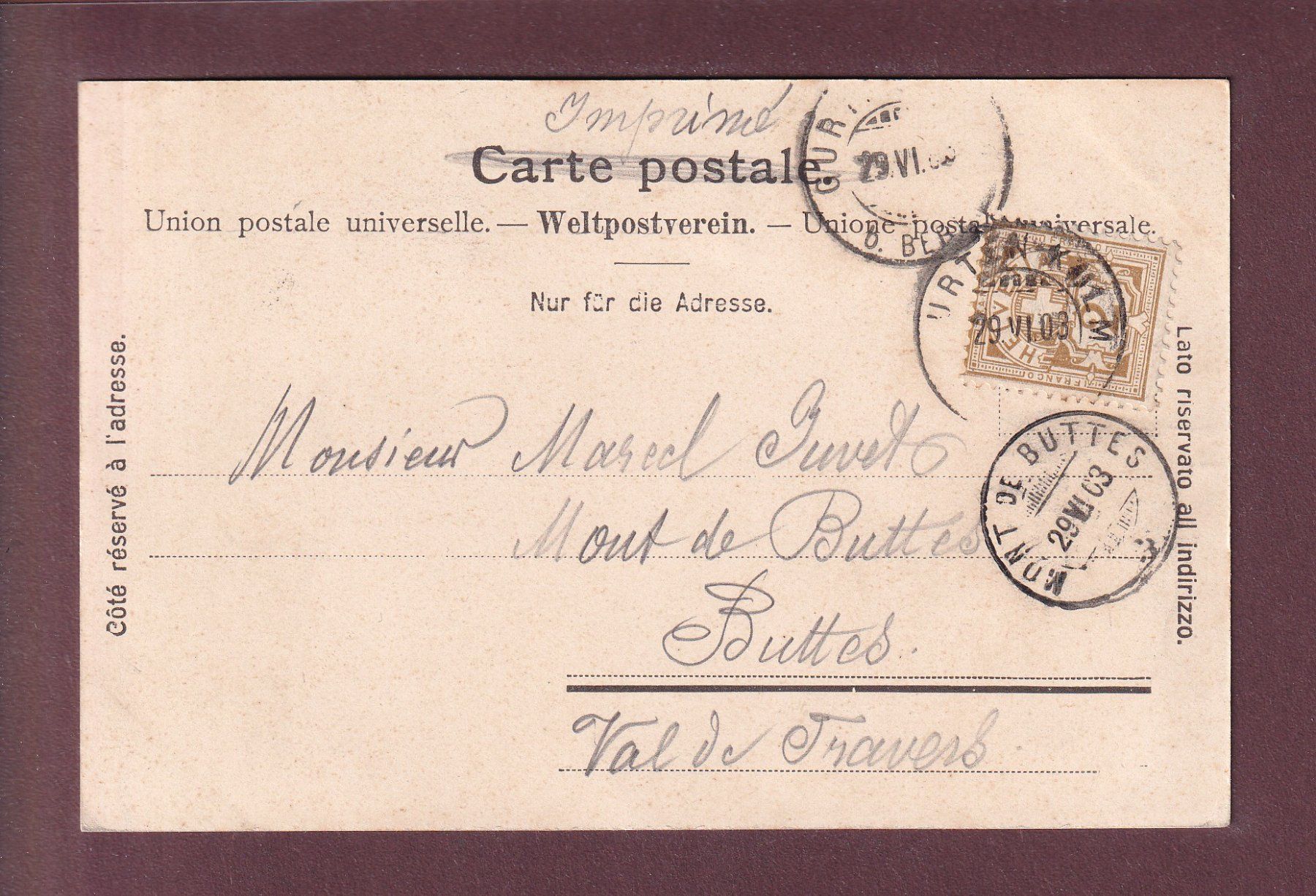 Ansichtskarten: BERN - Bärengraben - 1903 – Gebraucht aus Pully von nicecards 1