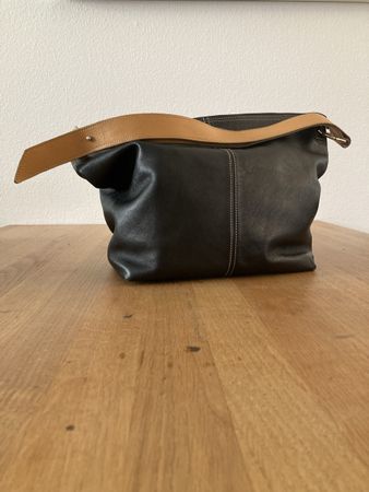 Damen Handtasche schwarz Leder MOOR guter Zustand