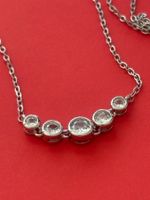 Luxus Elegante Kette Farbe : Zirkonia Silber weiss