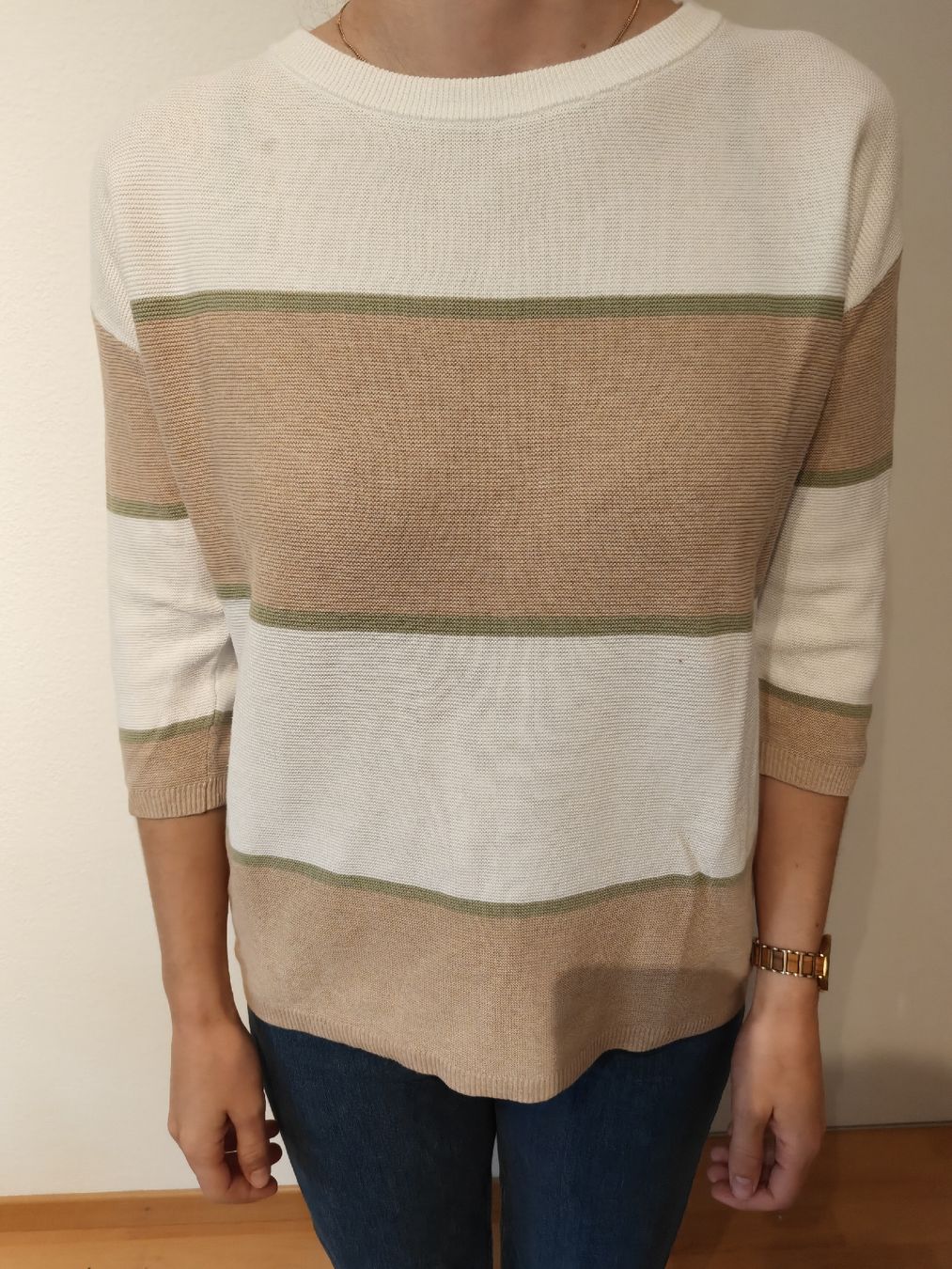 Maglioni & Felpe: Damen Pullover gestreift beige weiss Gr. M – Usato da Olten venduto da Edelw1ss