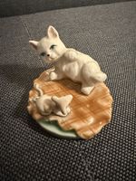 Porzellan Katze mit Maus