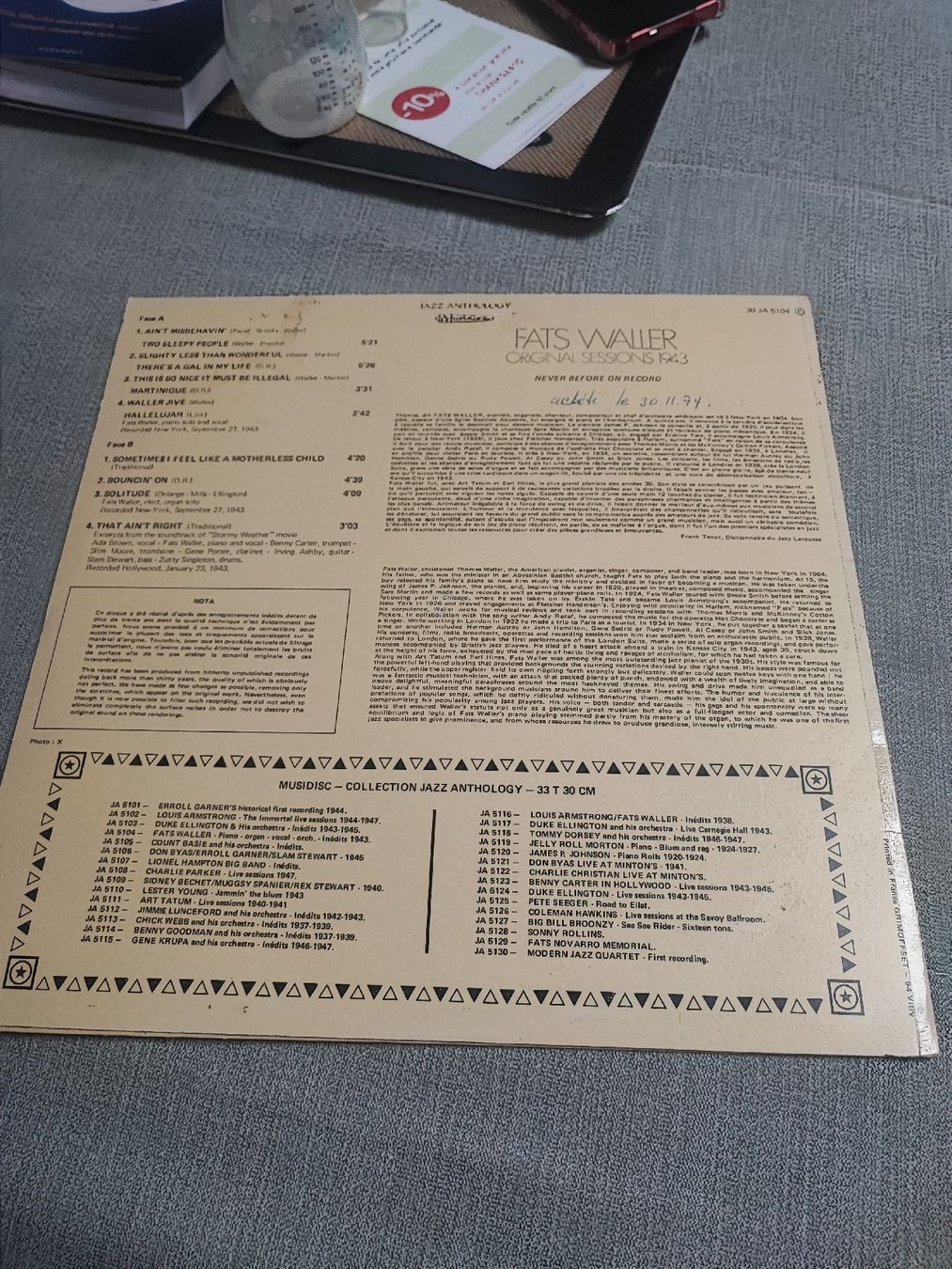 Schallplatten: Fats Waller original sessions 1943 – Gebraucht aus Vullierens von Saway 1