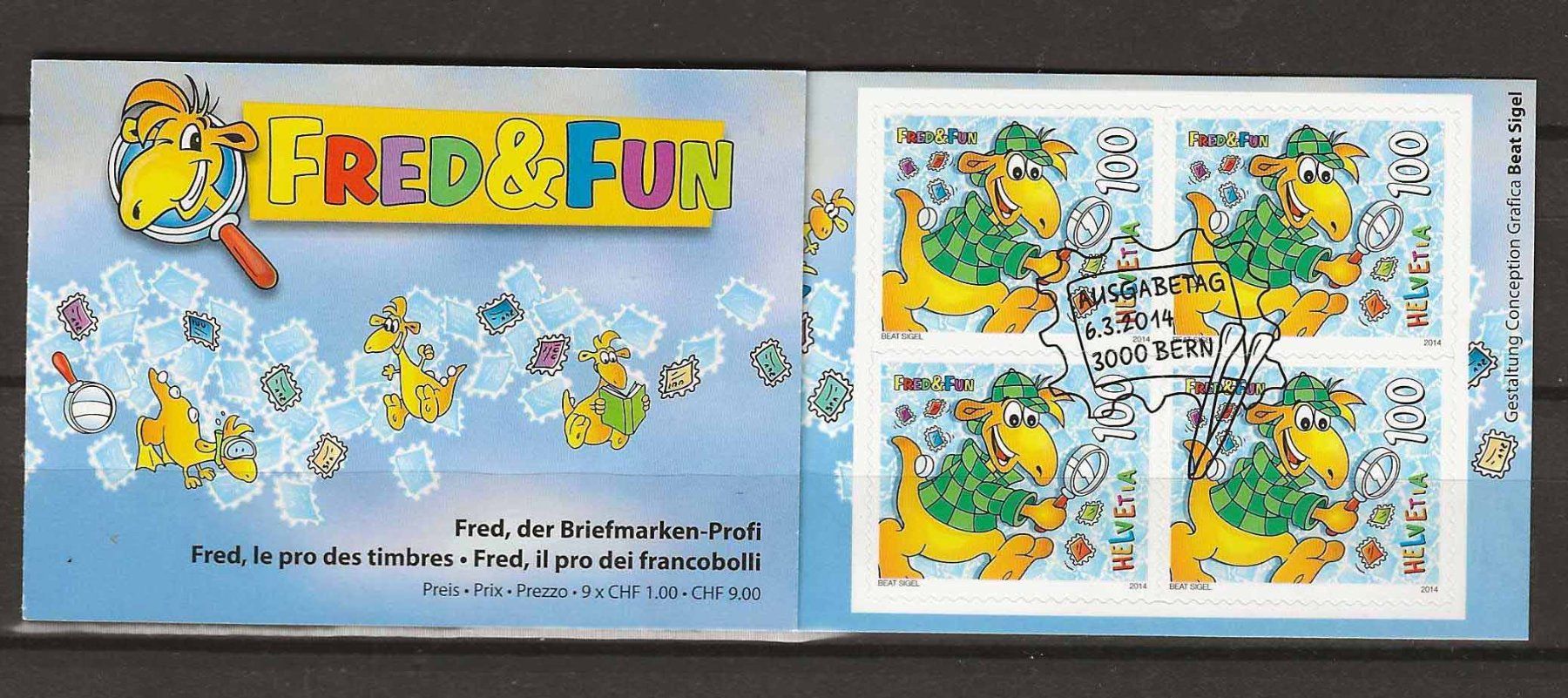 Alle Briefmarken: CHC133- Carnet 133 Fred and Fun 1er jour – Gebraucht aus Trélex von Phil_Albert