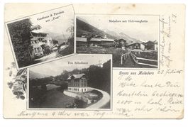 Gruss aus Maladers (GR) Gasthaus zur Post - Schulhaus - 1905