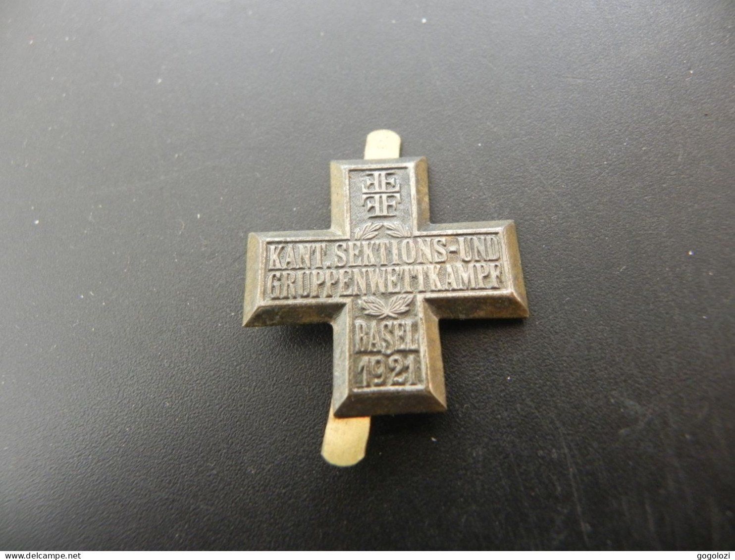 Spille & Fermagli: Turnkreuz Turnfest Basel 1921 – Usato da Biel/Bienne venduto da Gogolozi
