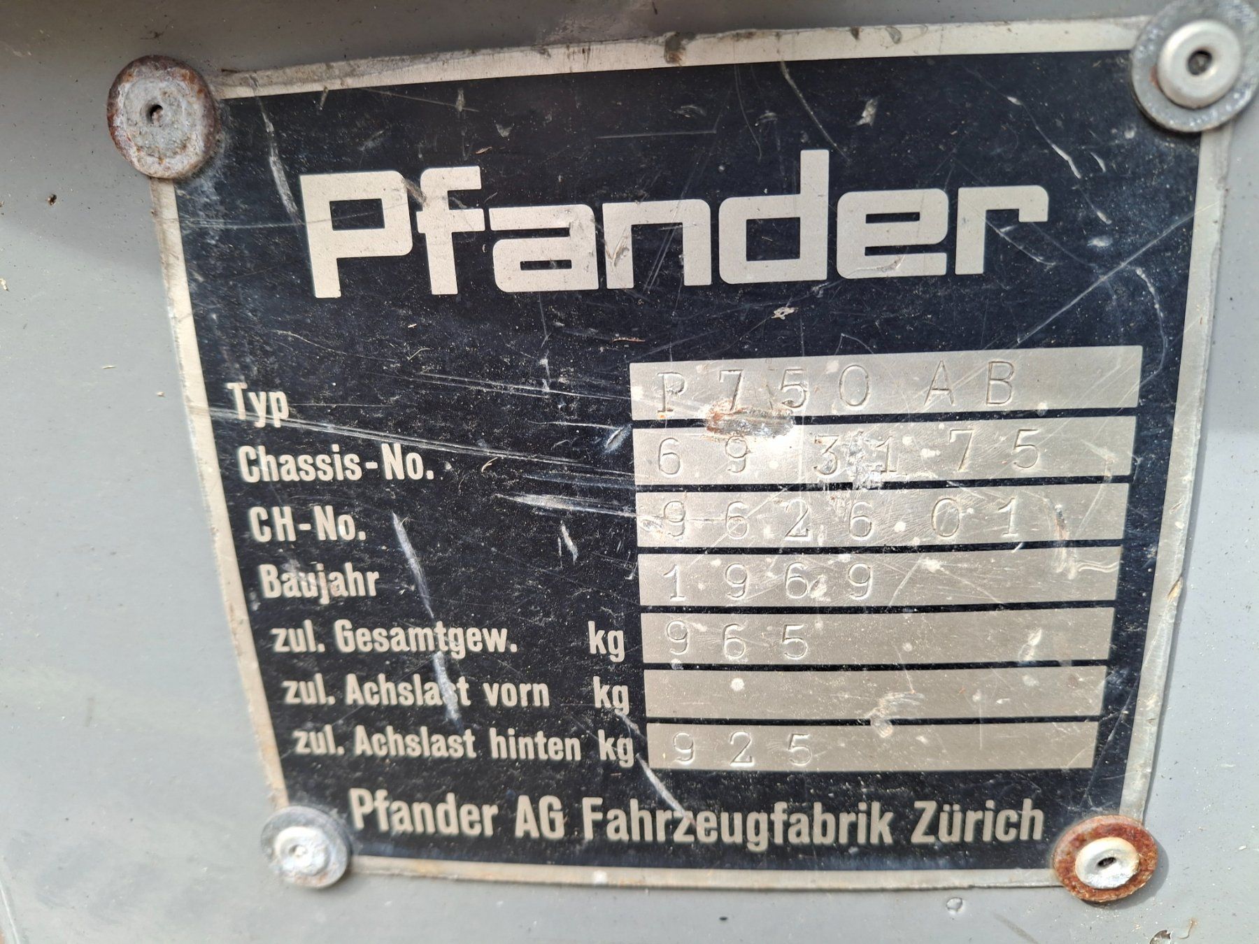 Pfander Rimorchi: Autoanhaenger Pfander P750 AB – Usato da Oeschgen venduto da Kuppi 3