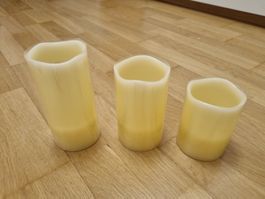 LED Kerzen Echtwachs im 3er Set
