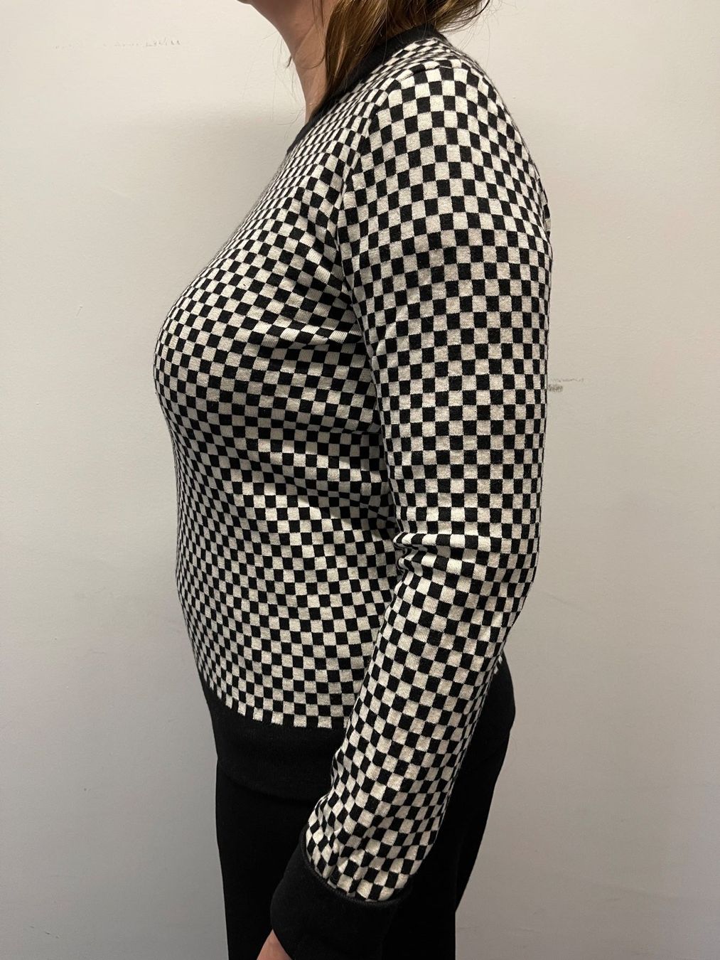 Pulls & Sweat-shirts: STRENESSE Strickpullover mit Schachbrettmuster Grösse L – D'occasion à Zürich par Arche_Brockenhaus 2