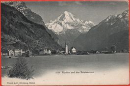FLÜELEN u. der Bristenstock Stpl Hotel z. w. Rössli, Brunnen