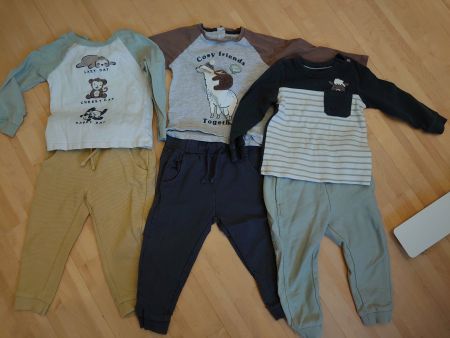 3x Hose mit Langarmshirt Gr. 92