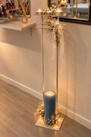Kerzenständer Deko Bodenmodell Metall weiss 115cm hoch