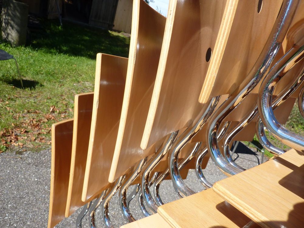 12 Stühle Seminarstühle Holzstühle stapelbar Dietiker SPARTA 8