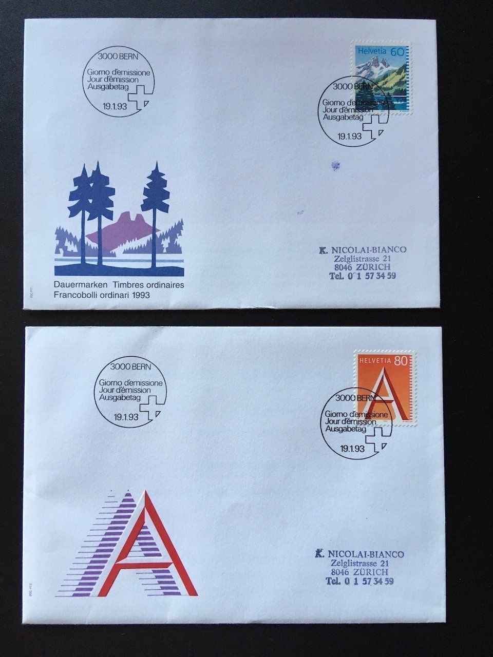 Tutti i francobolli: Lot 5 diverse Belege 1966-93 – Usato da Nesslau venduto da zueri6 3