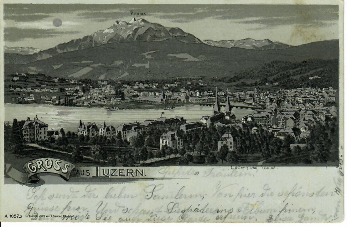 Ansichtskarten: Gruss aus Luzern 1901 – Gebraucht aus Hochdorf von Ziegel-16